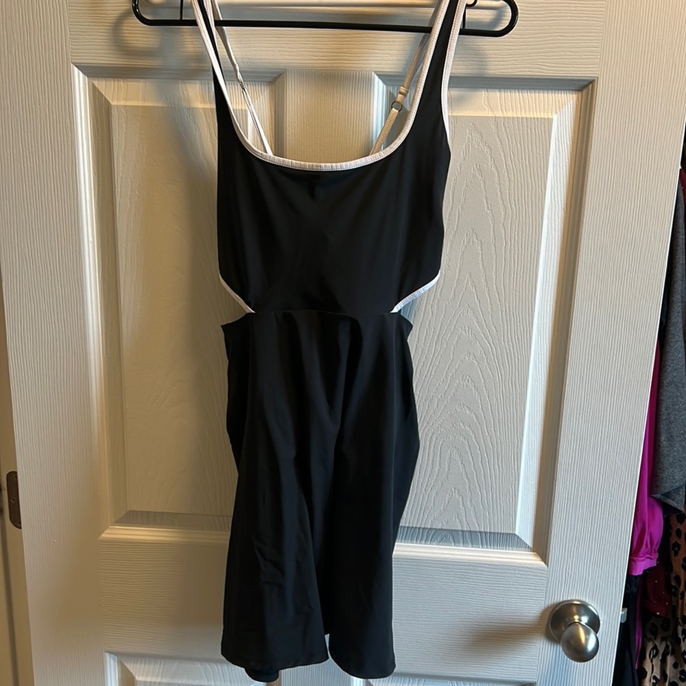 Abercrombie & Fitch Black Mini Dress with White Trim
